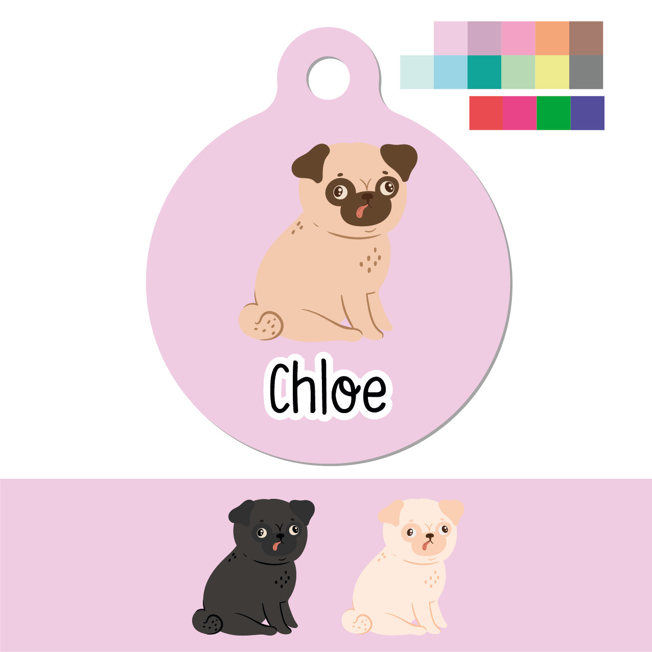 Pug metal tag