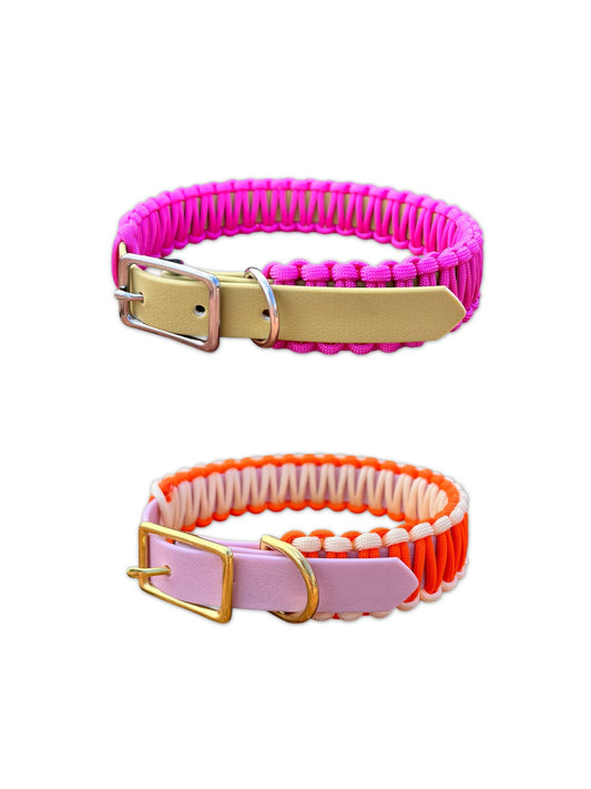 Collar Cuero Vegano y Paracord