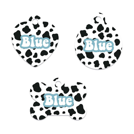 Blue COW metal tag